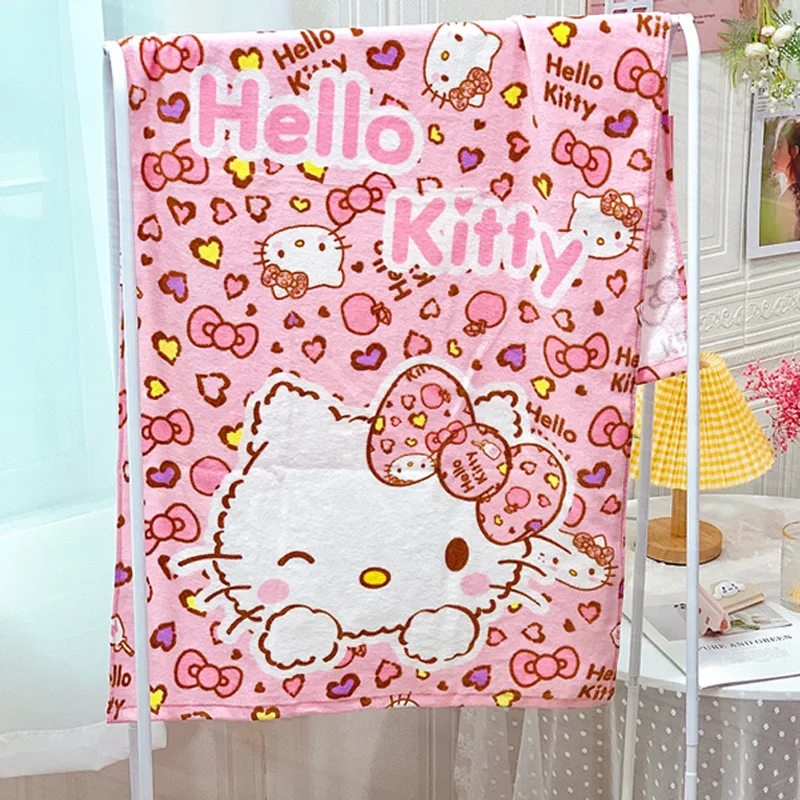 

120cmx60cm Sanrio Kawaii Children's Bath Towel Hellokitty Mymelody Kuromi Cartoon Animation Animal Absorbent Bath Towel Blanket