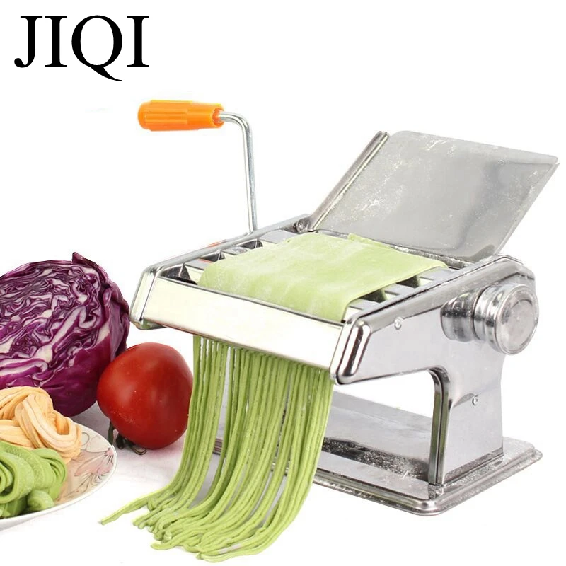 JIQI stainless steel Manual noodle maker 2/3 Blades Pasta Making Machine Spaghetti Pasta Cutter Handheld Operate Noodle Maker