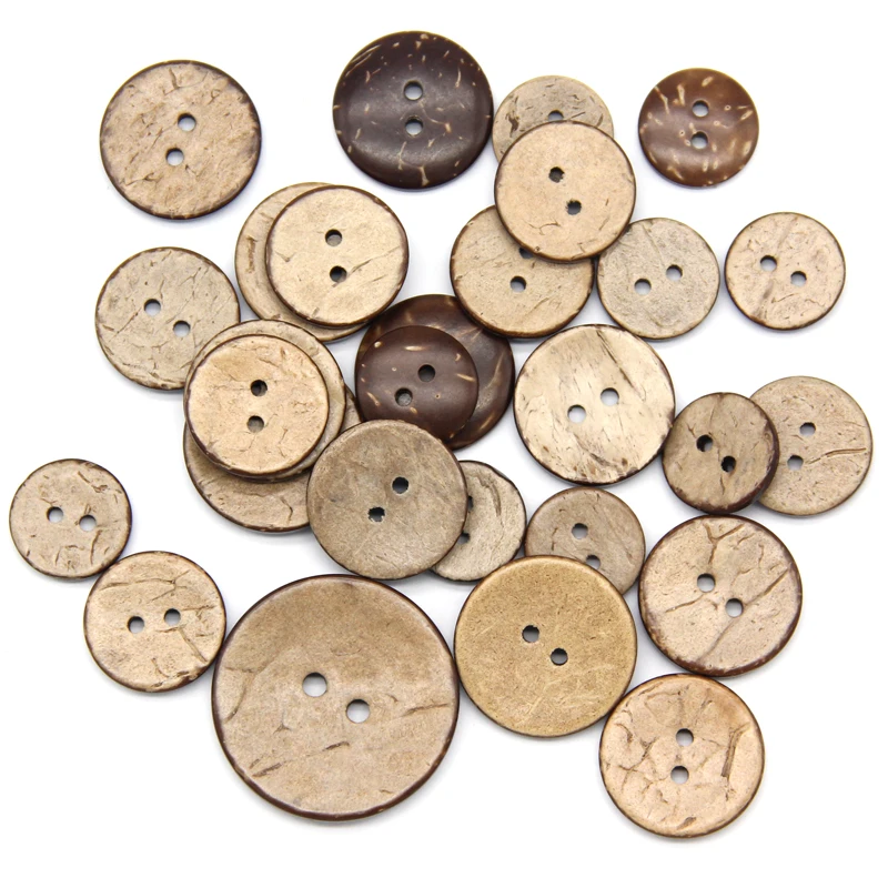 Eco-friendly Natural Coconut Shell Wooden Buttons - Decorative and Child-friendly Wholesale Options