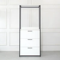 "Fiona Wood Metal Walk-in Closet 3 Drawers Organizer" 2