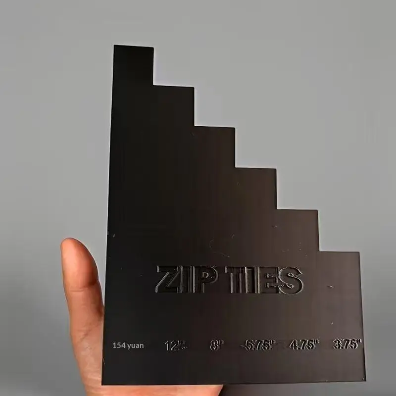 벽걸이형 지퍼 타이 정리대 6가지 크기의 그라데이션 슬롯 내구성 있는 보관 랙 (작업장, 차고, 가정 정리용)