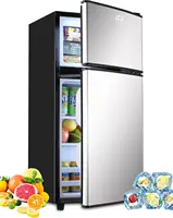 KRIB BLING Mini Fridge with Freezer on Top, 3.5 Cu.Ft Compact Refrigerator with 7 Levels Adjustable Thermostat, Small Refrigerat 1