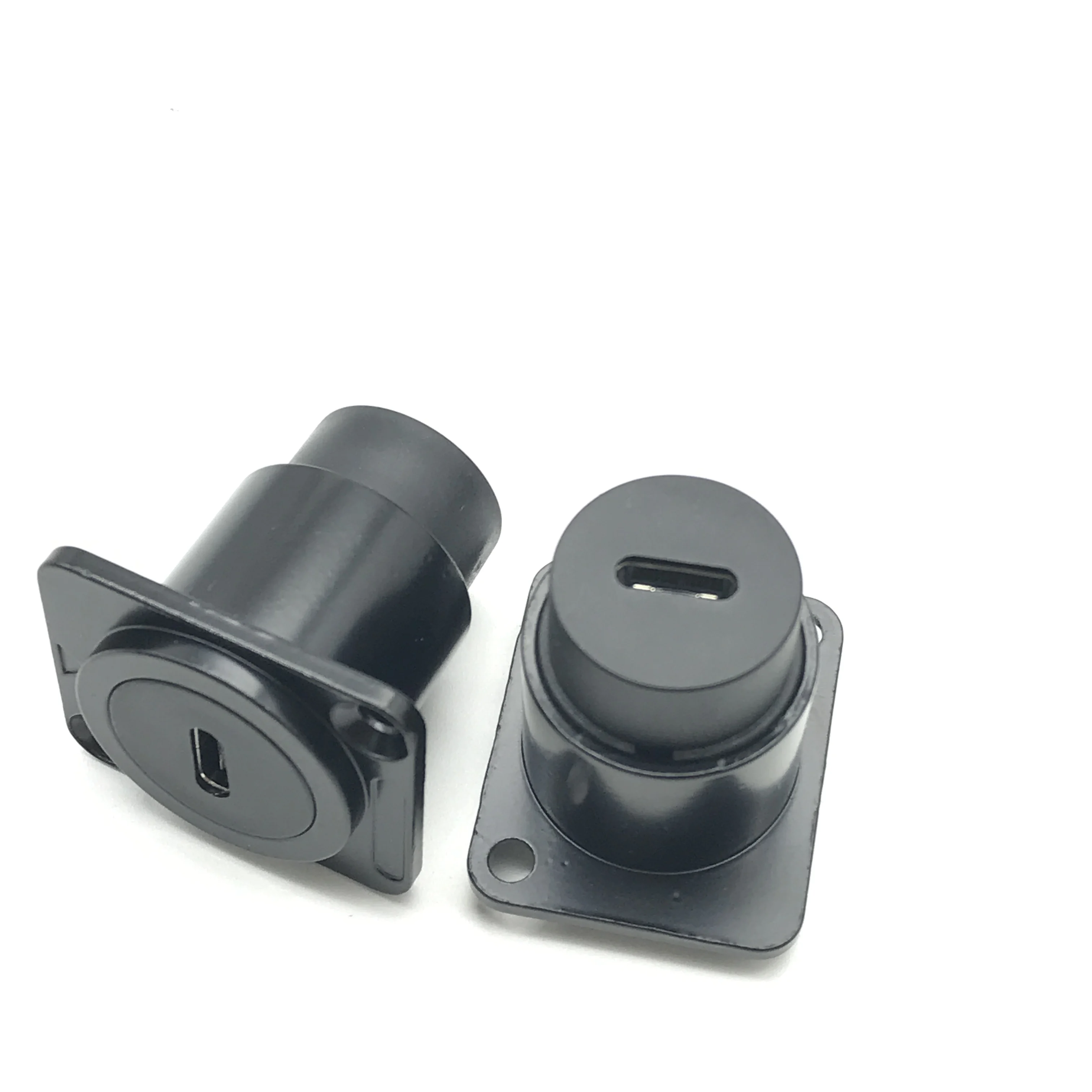 Liga de Zinco Rodada Tipo-c Tomada Fêmea D-shape Usb Chassis Painel Mount Connector Black Sliver Indústria Impermeável Extensão - Imagem 4