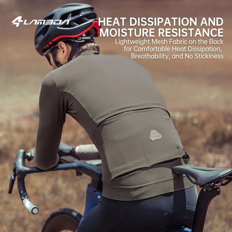 Winter Men's Cycling Jersey Thermal Long Sleeve Bicycle Clothing Fleece Bike Jersey Windproof Race MTB Cycling Clothing LAMEDA