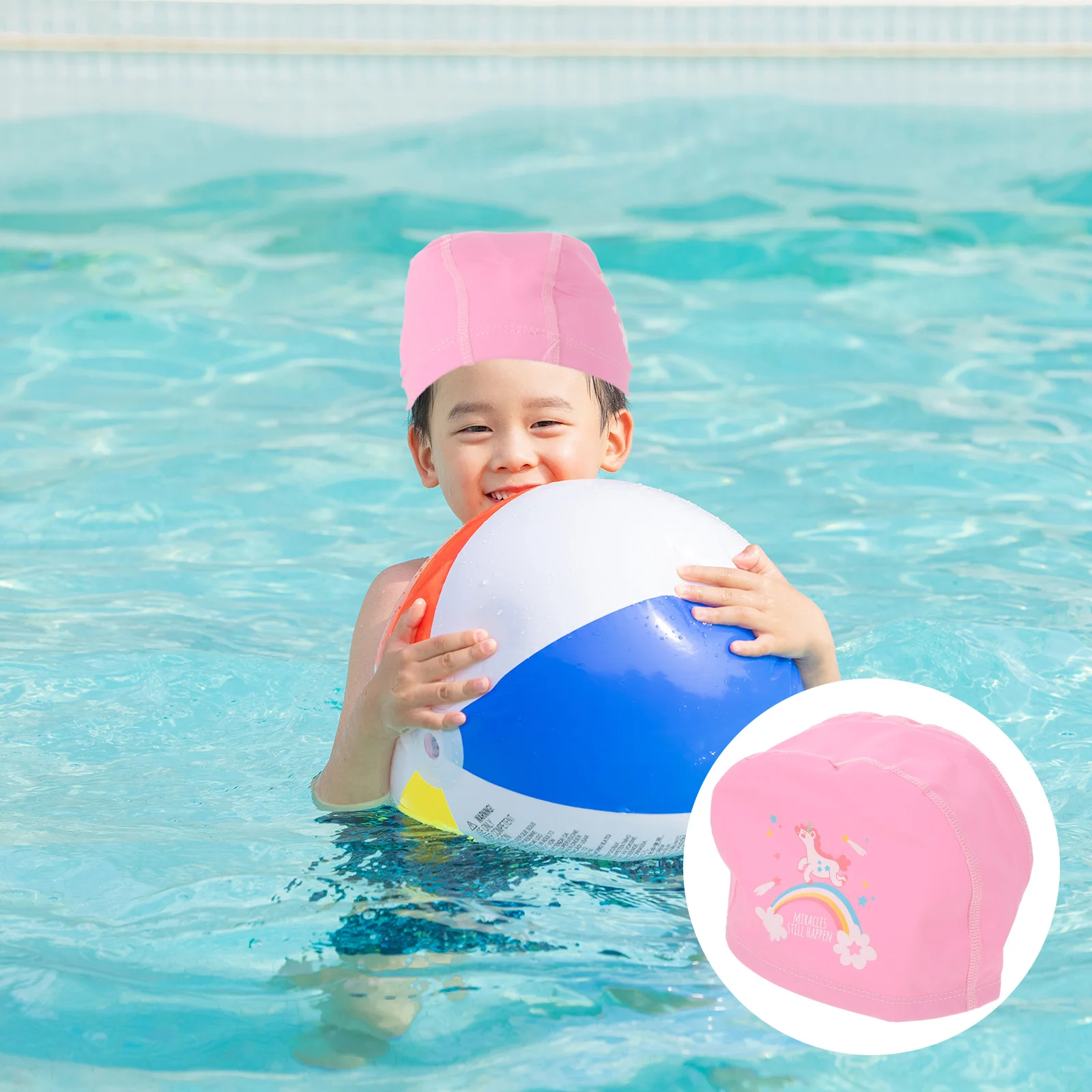 

Student Swimming Cap Caps for Kids 3-6 Long Hair Girls Bathing Hat Ear Cover