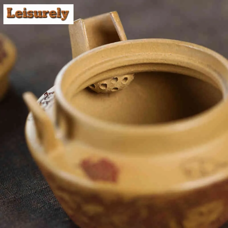 110ml Yixing Purple Clay Teapots Handmade Buddha Ruyi Pot Raw Ore Dahongpao Mud Tea Maker Kettle With Infuser Zisha Tea Set Gift