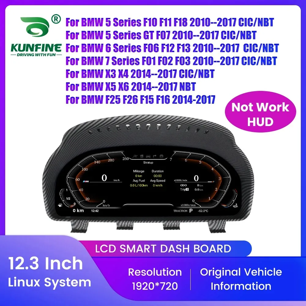 Panel de instrumentos Digital LCD para coche, 12,3 pulgadas, para BMW 5 6 7 Series F01 F02 F03 F06 F10, velocímetro, cabina Virtual 1