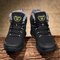 Brand Men Winter Snow Boots Waterproof Leather Sneakers Super Warm Men's Boots Outdoor Male Hiking Boots Work Shoes Size 39-46