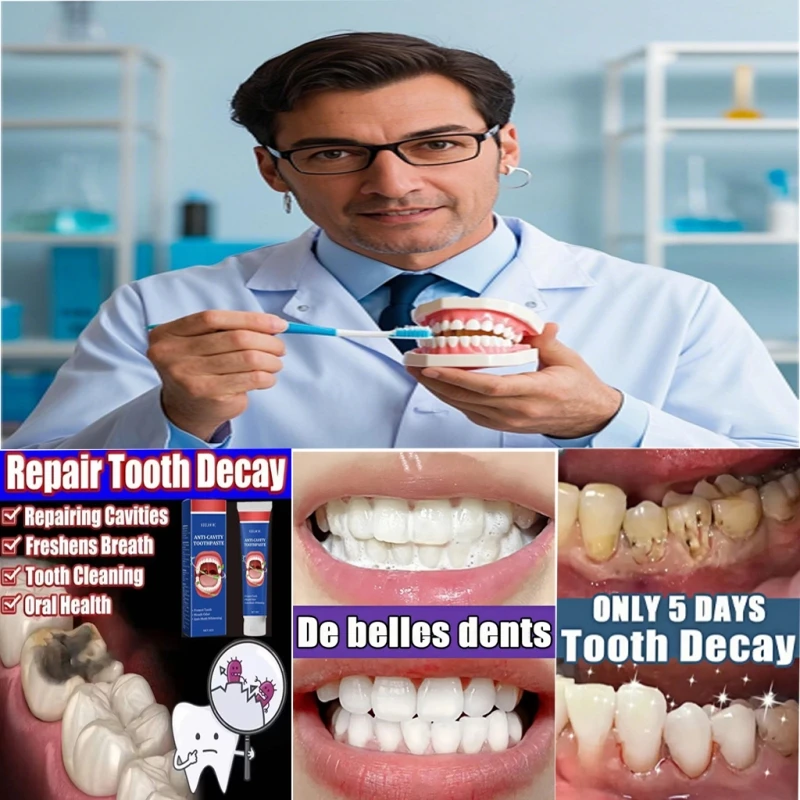 Toothpaste of Teeth Whitening Repair of Cavities Caries Removal Plaque Stains Decay Repair Teeth Treating Dental Calculus