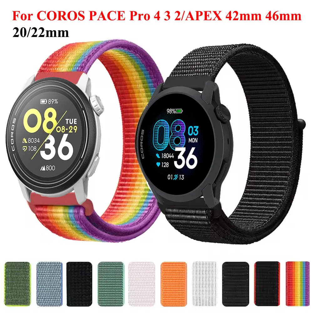 Nylon Loop Adjustable Watch Strap, 20mm/22mm, Multiple Colors Available