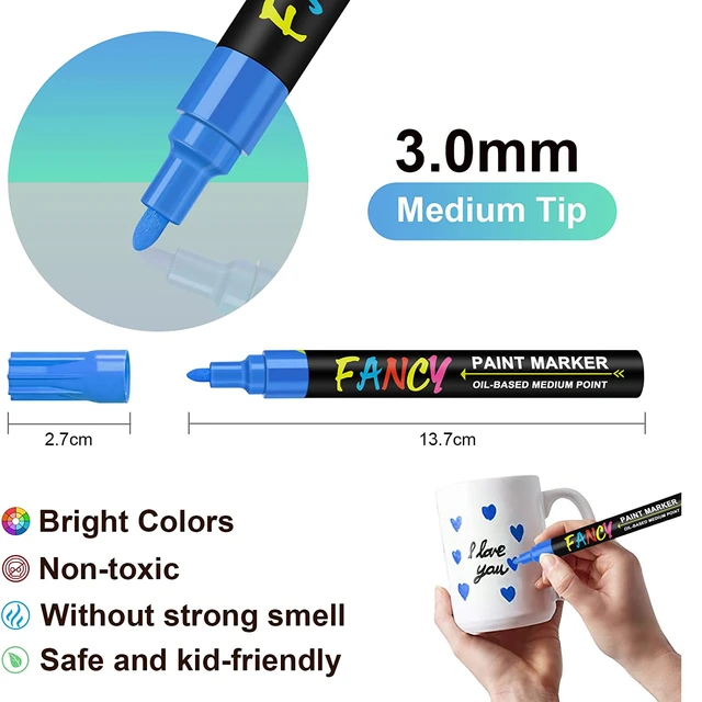Paint Pens Paint Markers 20 Colors Oil-Based Waterproof Paint Marker Pen  Set Never Fade Quick Dry and Permanent, for Any Surface - AliExpress