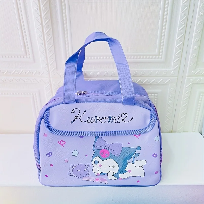 Sanrio Hello Kitty Kuromi Insulated Lunch Bag - Large Capacity, Portable Bento Box Carrier For Students  Durable Fabric Bag