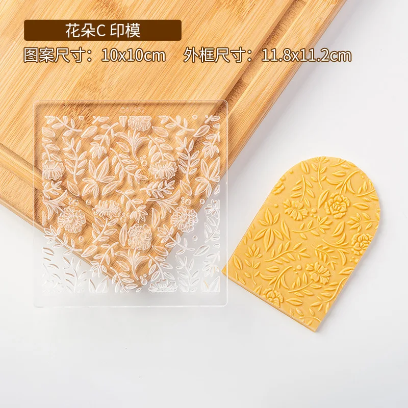 Plant Flower Acrylic Cookie Embosser Cake Design Pastry and Bakery Tool Biscuit Cake Decorating Accessories Embossing Die Stamp 