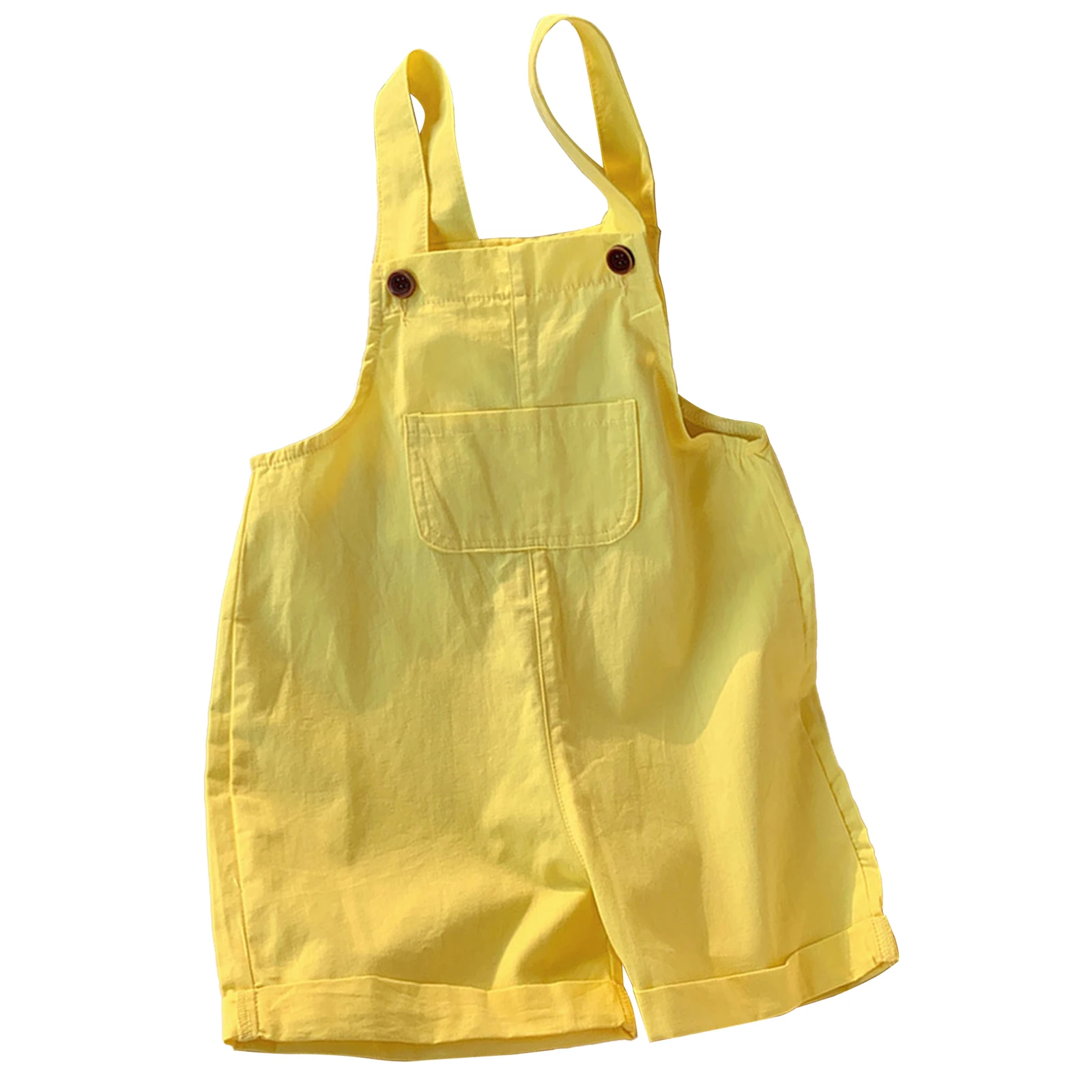 Kids Twill Shortalls Romper – Toddler Summer Jumpsuit, Adjustable Straps, 5 Pockets, Sizes 3-7 Years, Orange 5 thumbnail image