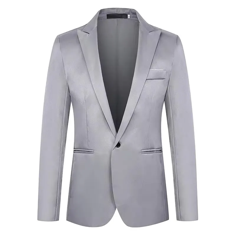 Men Blazer Fashion Brand Suit Slim Fit Suit Blazers Male Jacket Business Casual Solid Color Long Sleeve