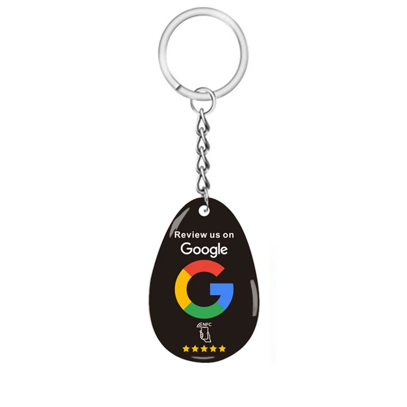 Smart Keychain Google Review Card-Intelligent Tap to Share Contact Info Keychain- Waterproof NFC Tag rfid tag nfc labels nfc keyfobs