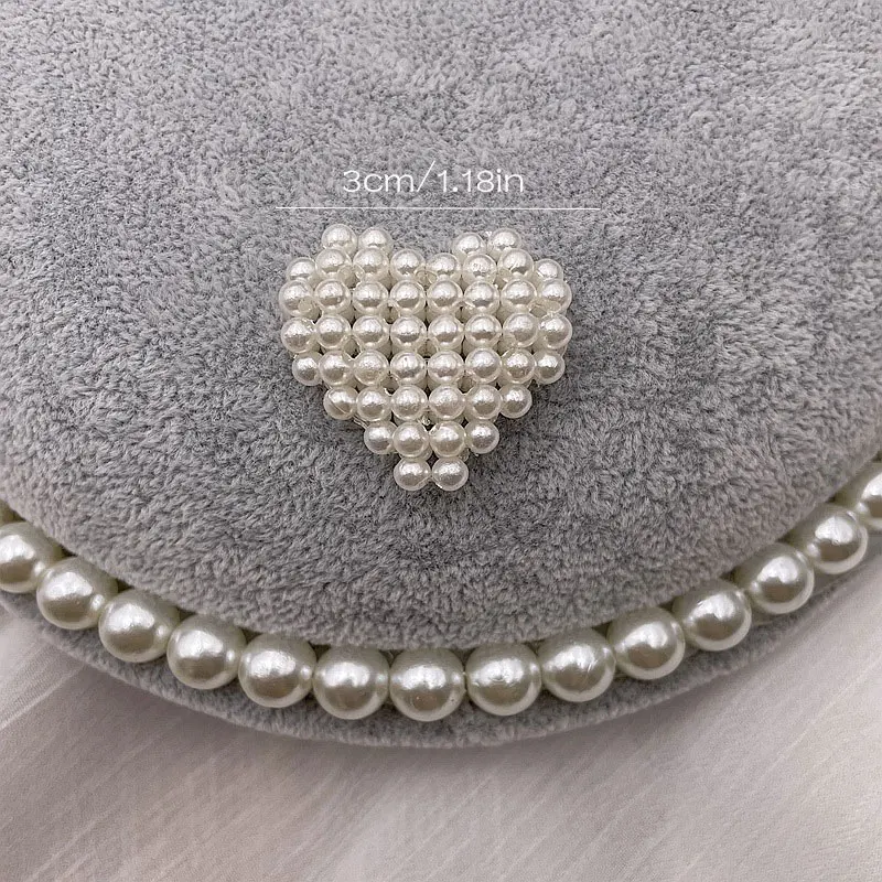 10 Stück handgemachte handgewebte Perlenblume Herz Schleife Applikation für DIY Haarspange Kleidungsstück Schuhbeutel Zubehör Patch – Detail 11