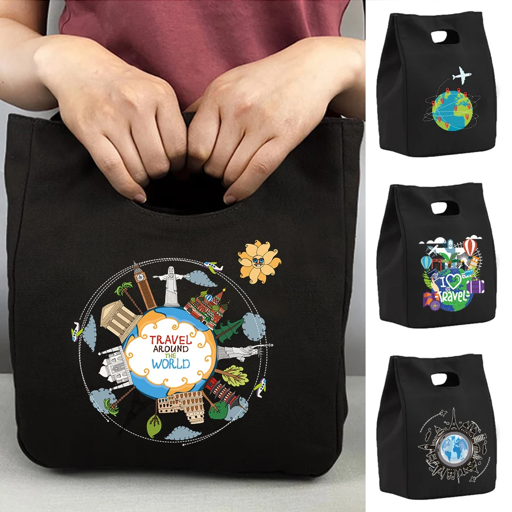 Thermal Bag Insulated Lunch Bag for Women Kids Portable Eco Cooler Handbags Lunch Box Ice Pack Picnic Food Tote Travel Pattern