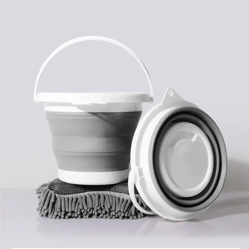 Folding Bucket 3L Collapsible Bucket Portable Folding Bucket Silicon Car Washing Outdoor Fishing Travel Camp Household Storage