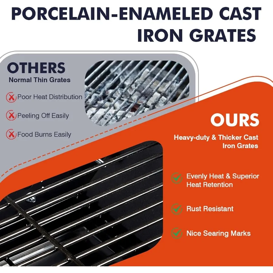 Propane and Charcoal Grill Combo Gas Griddle Grill 5