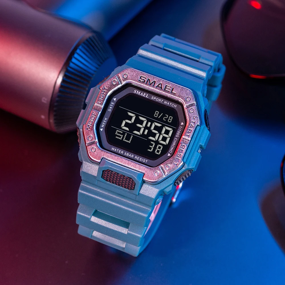 SMAEL 8059 Leisure Sports Student Couple Watch Men's Cool 50m Waterproof Night Light Outdoor Electronic Watch 6