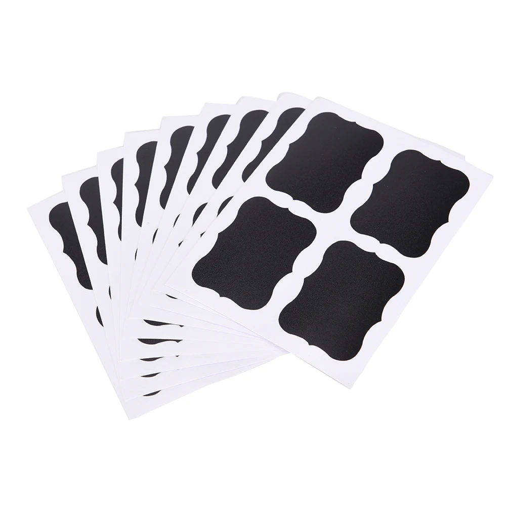 36Pcs/pack Chalkboard Chalk Board Stickers Blackboard Craft Kitchen Jar Organizer Labels Black Bottle DIY Stiky