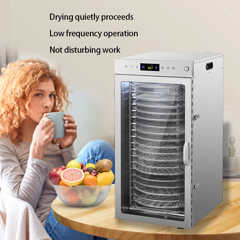 Commercial 20 Trays Touch Screen Food Dryer machine Household Stainless Steel Rotate Fruit and Vegetable Dehydrator 4