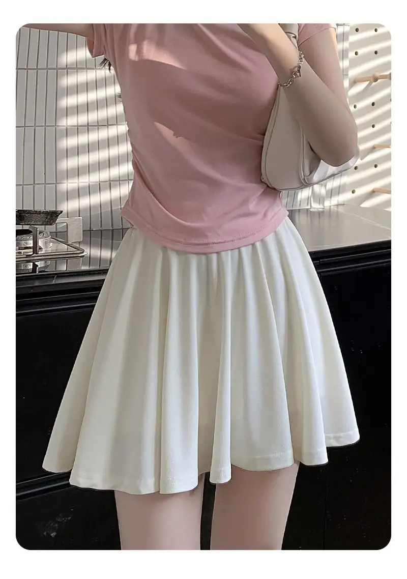 Yasuk Spring Summer Sporty Casual Slim Sport Shorts Pants Panty Dress Sweet Cool Girl Soft Ice Silk Pleated Skirt