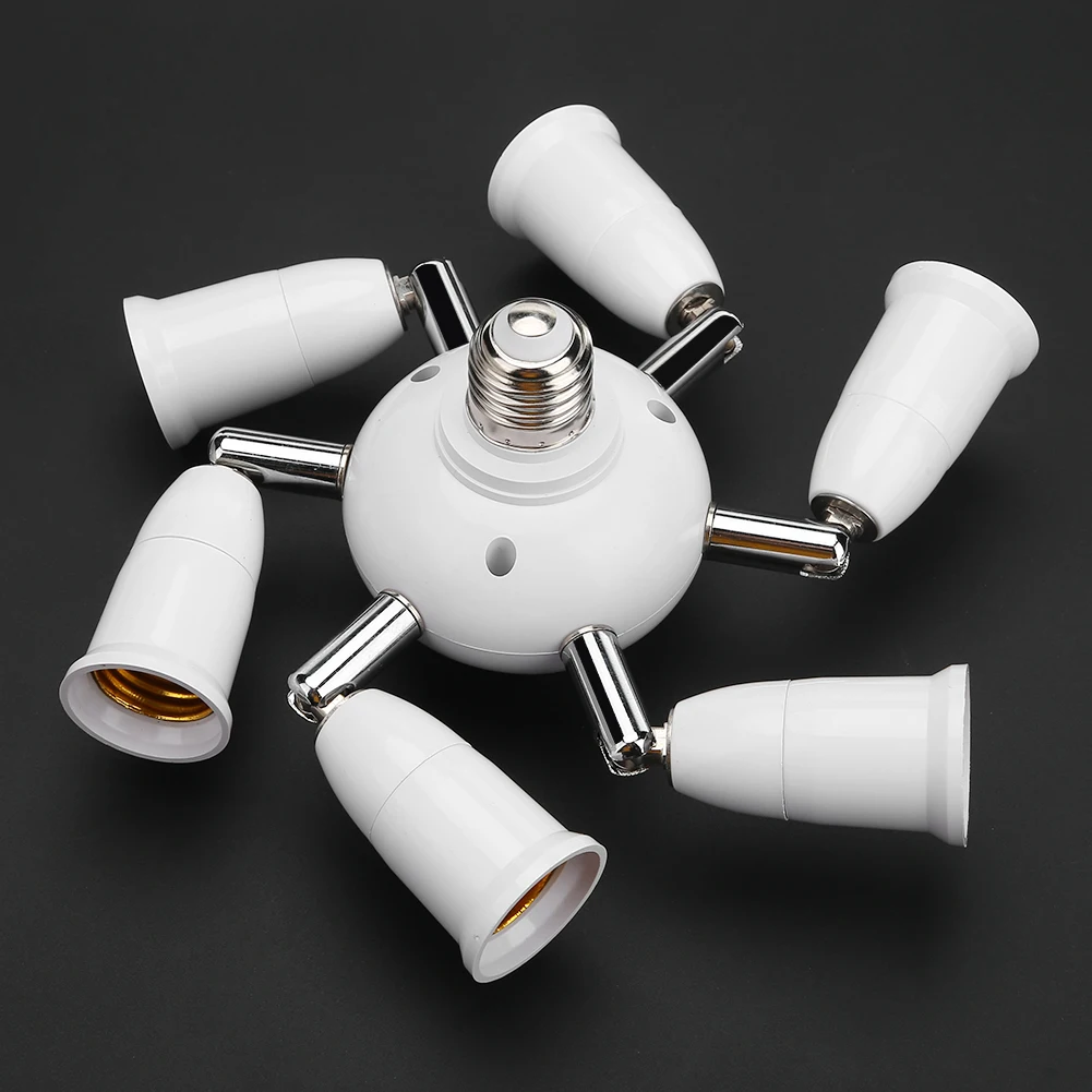 Adjustable E27 Socket Splitter 5/7 Heads Rotatable Lamp Base LED Light Bulb Lamp Holder Adapter Converter Socket