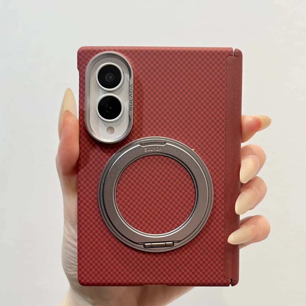 Premium Wide Protective Case with Magnetic Rotating Bracket - High-Quality Hard Shell Phone Cover
