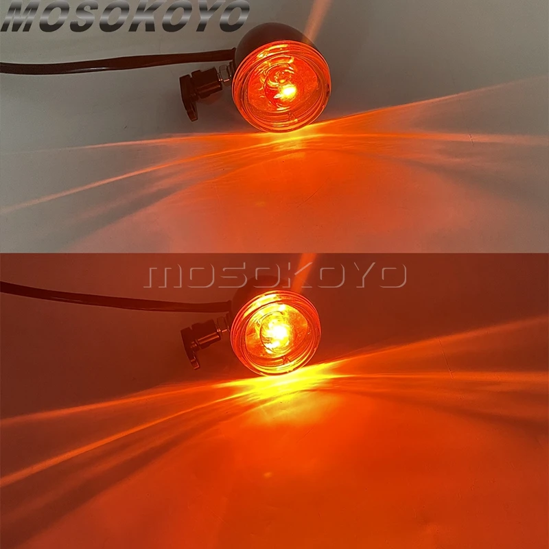 Front Turn Signals Bullet Indicator Light For Harley Dyna Softail Low Rider FXRS FXLR FLSTS Heritage Springer Sportster Custom