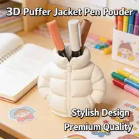 3D Puffer Jacket Shape Pen Holders,Cute Creative Stand-Up Storage Pen Pouch for Desk & Office 3