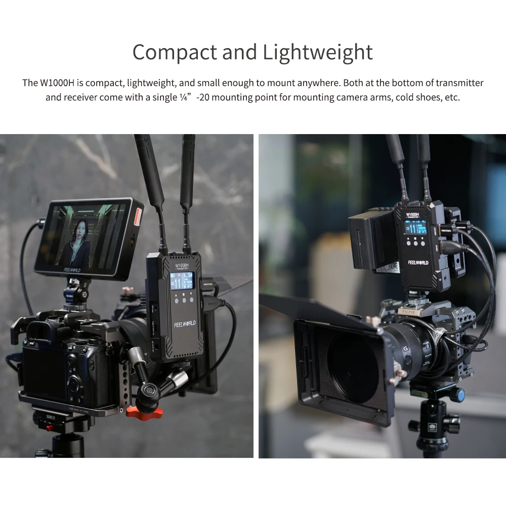 FEELWORLD W1000H Wireless Video Transmission System 1080PHD 1000FT HDMI Input Output WIth Full Duplex Intercom 0.08S Lantency