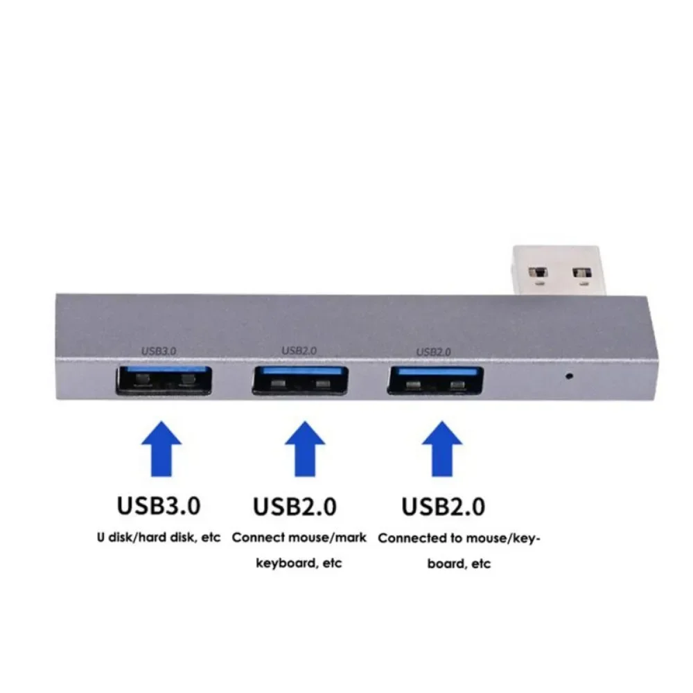 Ultra-Slim High-Speed 4-in-1 USB Hub Adapter with 3 Ports
