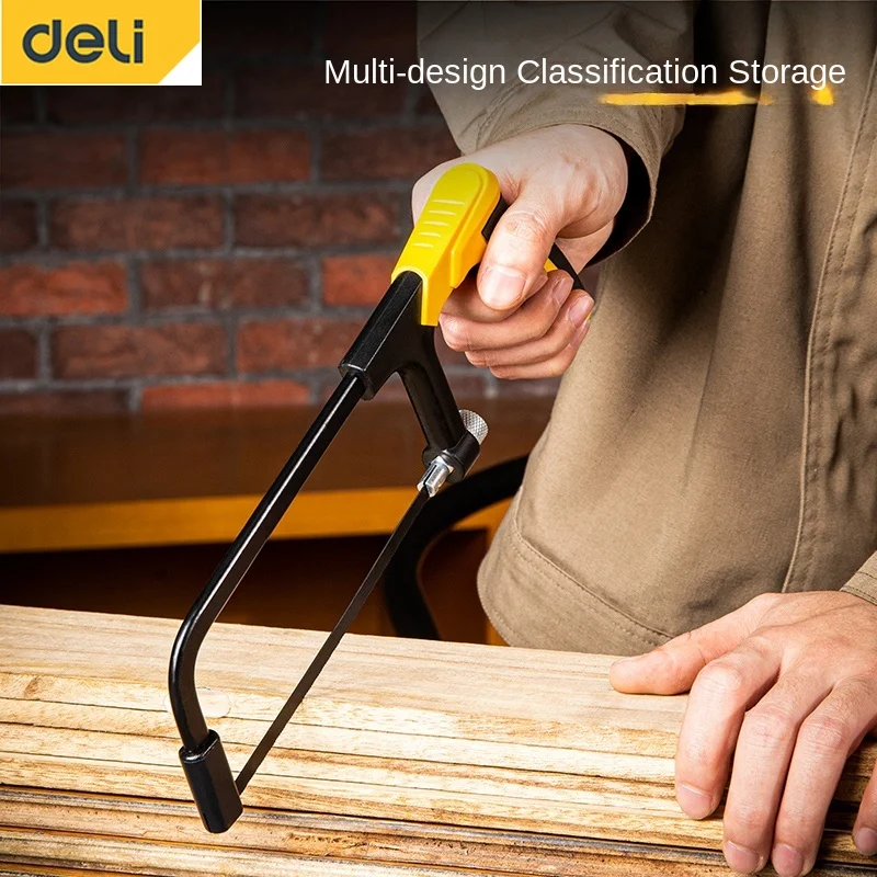 DELI 6 inches Adjustable Hacksaw Frame with  Saw Blade Household Large Multifunctional Gardening Wood Food Cutting Hand Tool