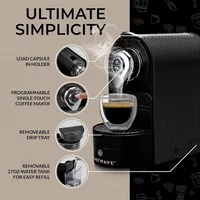 ChefWave Espresso Machine Compatible with Nespresso Coffee Capsules(Black), Pod Holder,Cups and Descaling Powder Bundle(2 Items) 2
