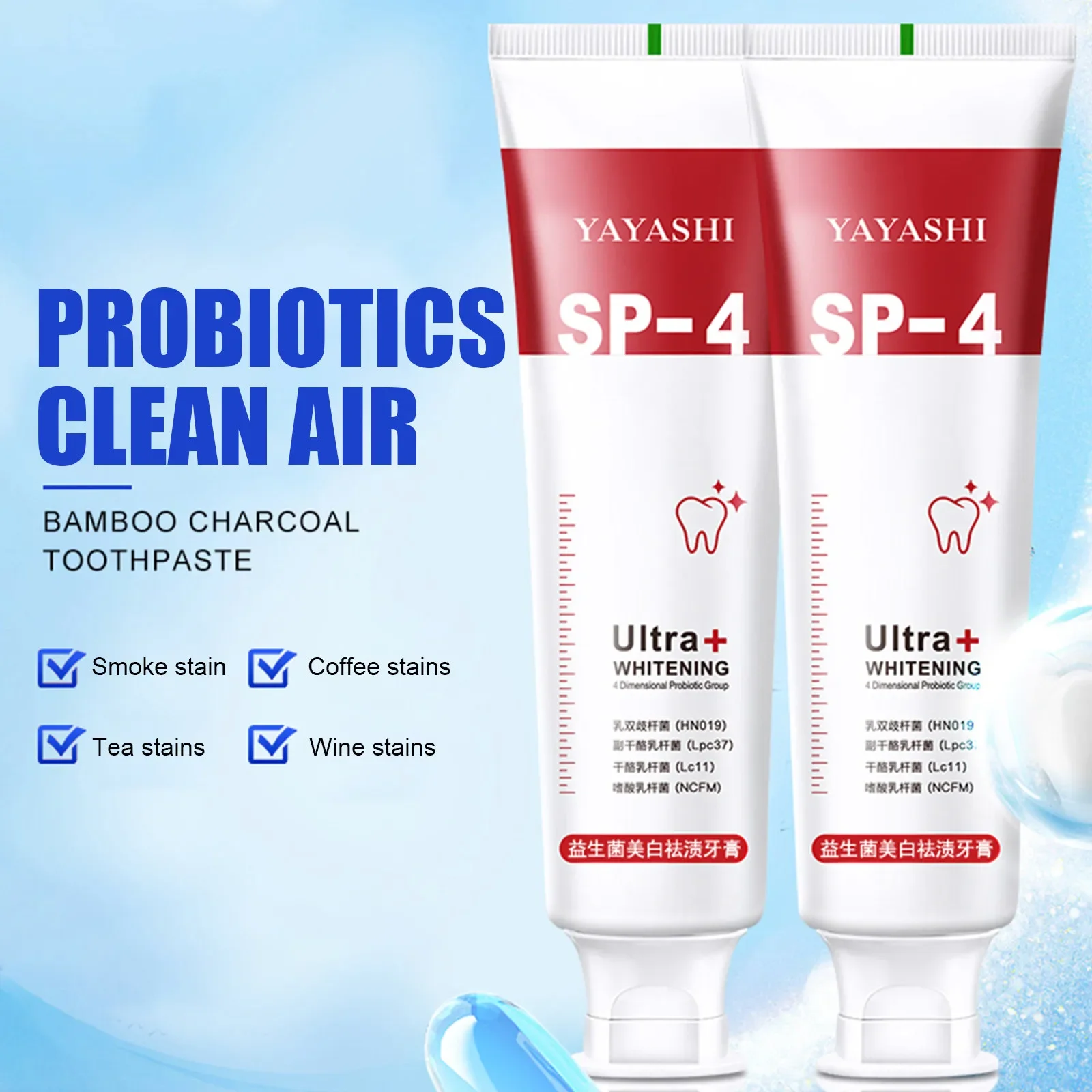 Teeth Whitening Product Teeth Whitening Essence 120g Probiotic Toothpaste SP-4 Whitening Tooth Remove Plaque Stains Teeth Whitener Oral Hygiene Clean Fresh Breath Dental Tools