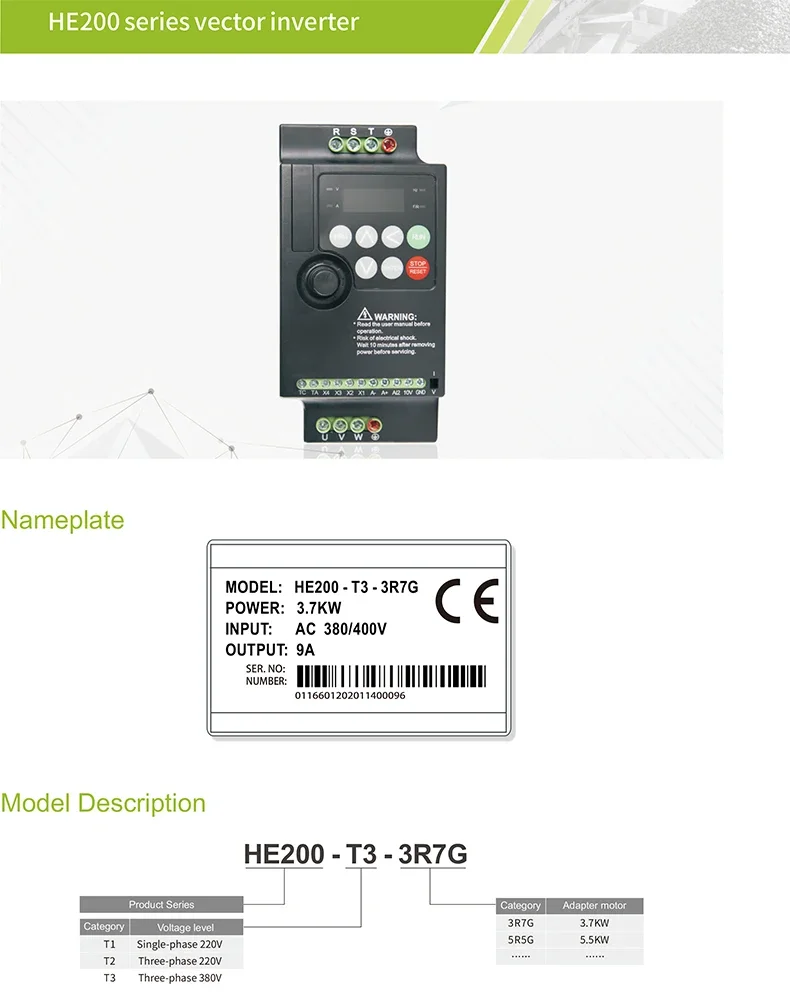 Description Picture 2 of itemZUKED 220V TO 380V Economical VFD Variable Frequency Drive Converter Inverter 1.5/2.2/3.7/4/5.5/7.5/KW Motor Speed Controller