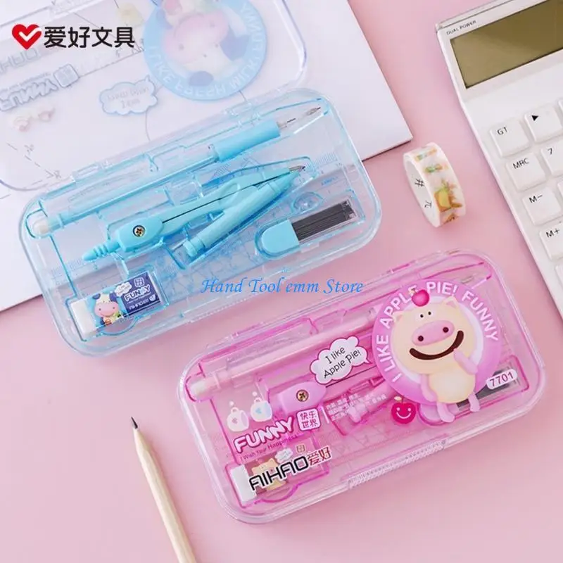 예술가 학생을 위한 H37F 전문 기하학 세트 플라스틱 눈금자 및 나침반, 그리기 도구, 제도 용품, 제도 도구