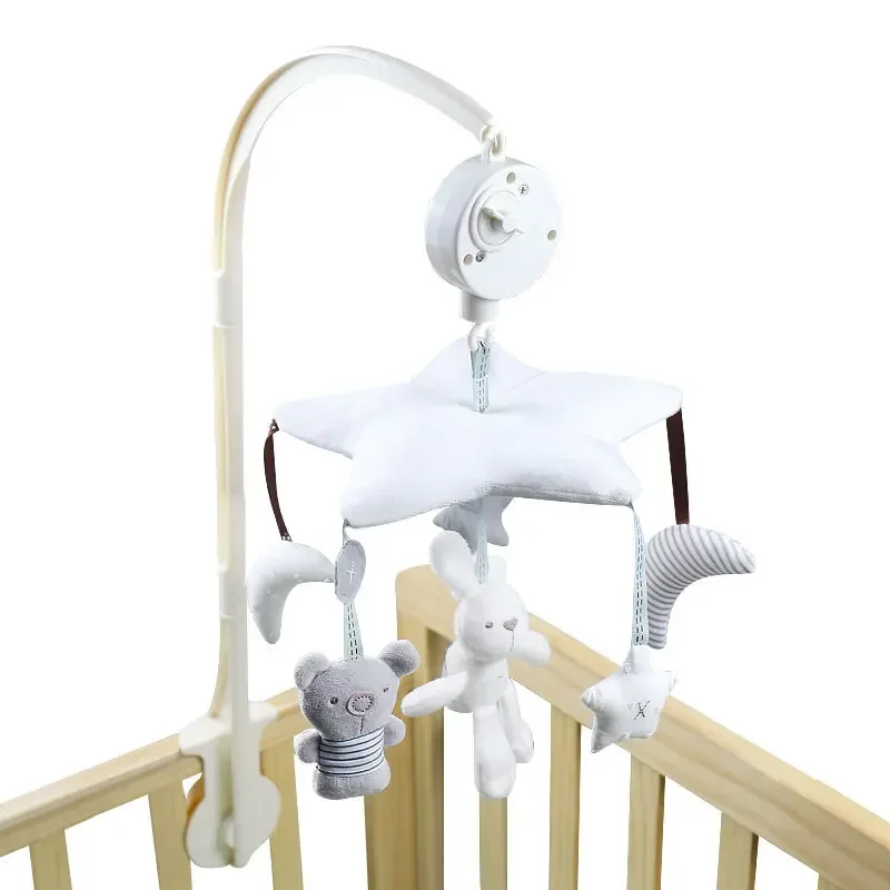 Baby Bed Bell Toy Holder White Rattles Bracket Mobile Crib Music Box Newborn Bell Crib Toy,The Holder Can Rotates 360 Degrees