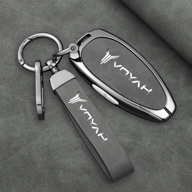 Key Case Key Case Cover Car Key Shell Car Key Chain Zinc Alloy Leather Car Key Case Cover Shell Fob For Voyah Free I-Land Dreamer