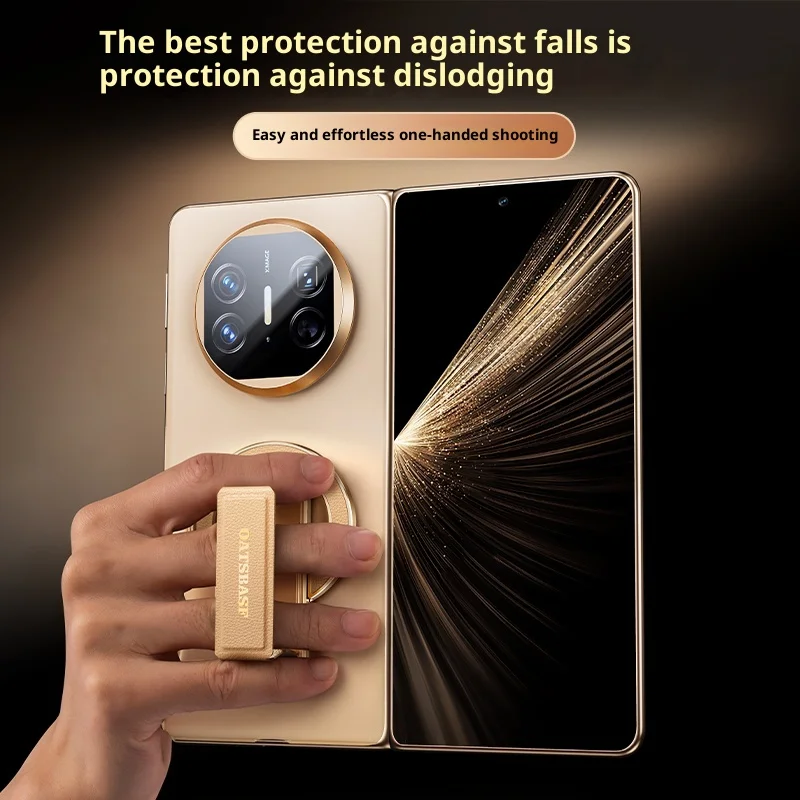 Eary for iPhone 17 Pro Max Air 16 15 14 Leather & Metal Phone Holder Stand for Huawei Mate X6 X5 Samsung S25 Ultra S24 Fold 7 6