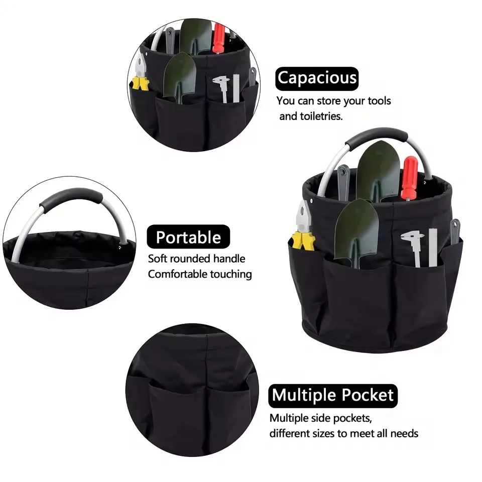 Collapsible Oxford Cloth Storage Basket for Picnic and Gardening