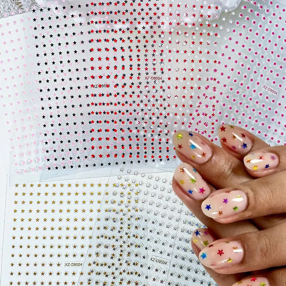 3D Y2K Star Nail Stickers 8Colors/Set for Luxury Manicure Starlight Decoration