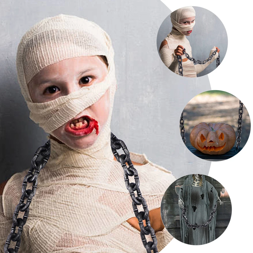 2Pcs Halloween Fetter Prop Simulation Iron Chain Prop Prisoner Chain Prop Halloween Costume Prop Decor Chain For Halloween Party 6