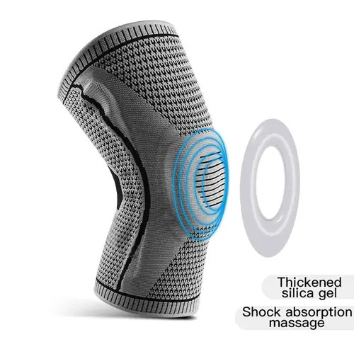 1PC Silicone Knee Pads Strap Patella Medial Support Meniscus Compression Knee Braces for Running Sport Knee Protection - Image 5