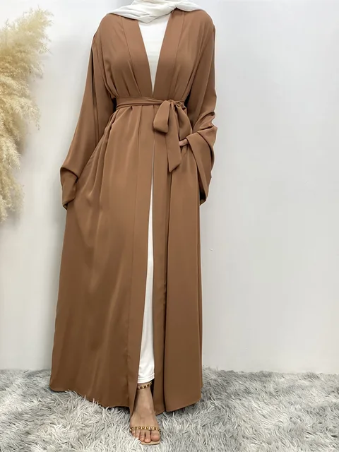 Chog omenRamadan Simple Open Abaya pour femmes, Dubaï, Turquie, Kaftan musulman pour femmes, Kimono, Robe modeste, Caftan Marocain, Vêtements Islamiques