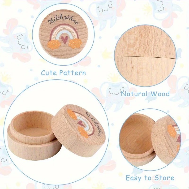1pc Tooth Box Milk Teeth for Boys Girls Tooth Box Milk Tooth Box Gift Ideas for Christening and Birthday Gifts for New Parents