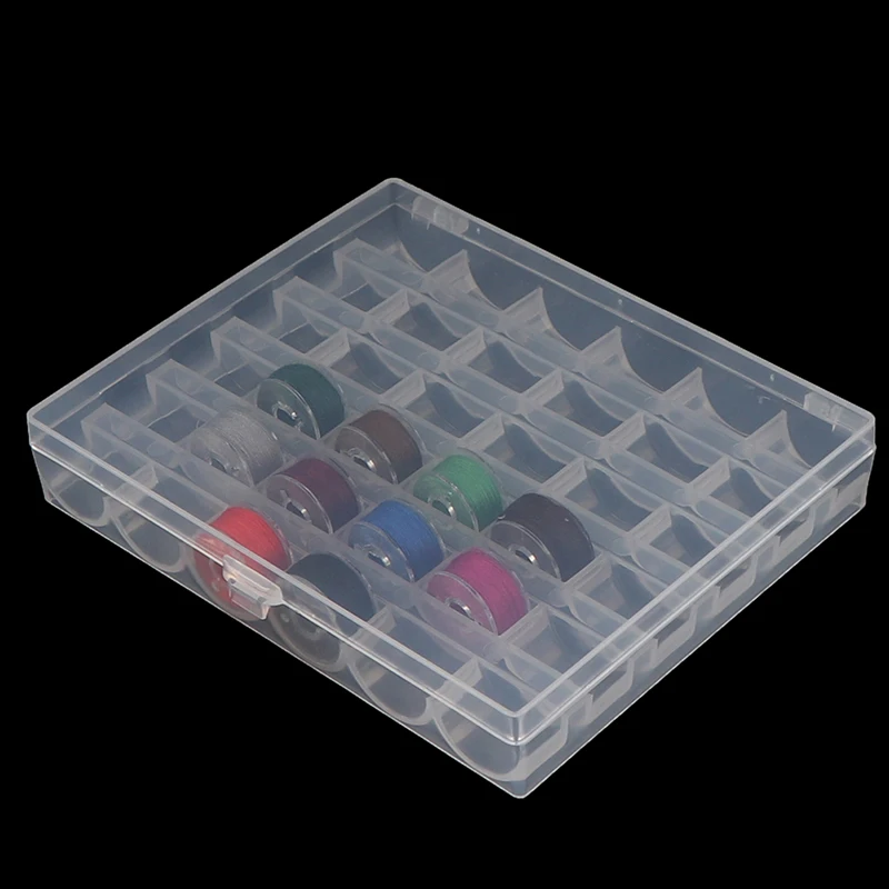 Sewing Bobbin Case 1Pc 25/36 Spools Empty Bobbins Storage Box Sewing Accessories Tools Plastic Machine Bobbin Case Knitting Needle Organizer