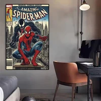 ⁦لوح جدارية كانفاس بتصميم كلاسيكي لأبطال مارفل وسبايدرمان | Marvel Spider-Man: No Way Home & Venom Superhero Classic Canvas Wall Art Poster⁩ - الصورة ⁦4⁩